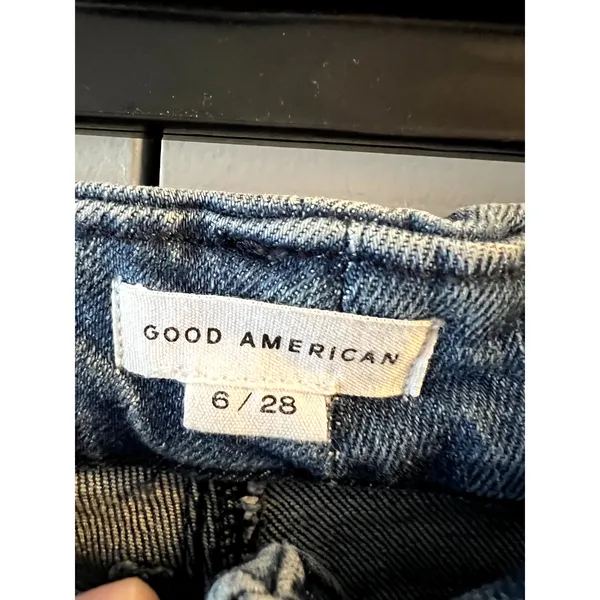 Good American Good Waist Palazzo Crop Jeans Blue Indigo 338 Size 6 28 - Image 6