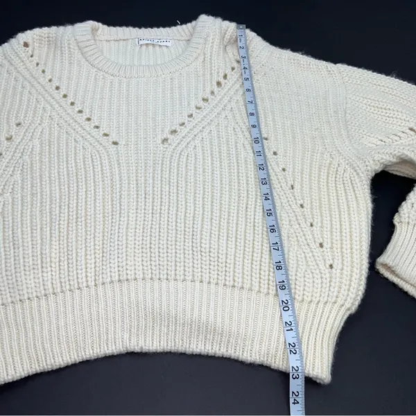 Apiece‎ Apart Cream Crewneck Wool Sweater APPROX. Size LARGE No Size Tag *FLAWED - Image 13