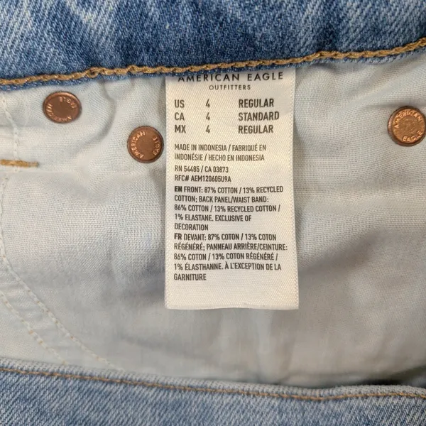 American Eagle Strigid Stovepipe High Rise Straight Leg Jeans Light Wash Women 4 - Image 5