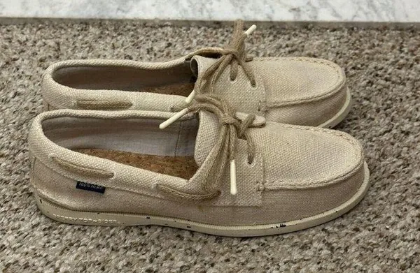 Sperry A/O 2-Eye Boat Shoe 100% Hemp/Ivory Women's Size 7 UK 4.6 Slip On Shoes - Image 2