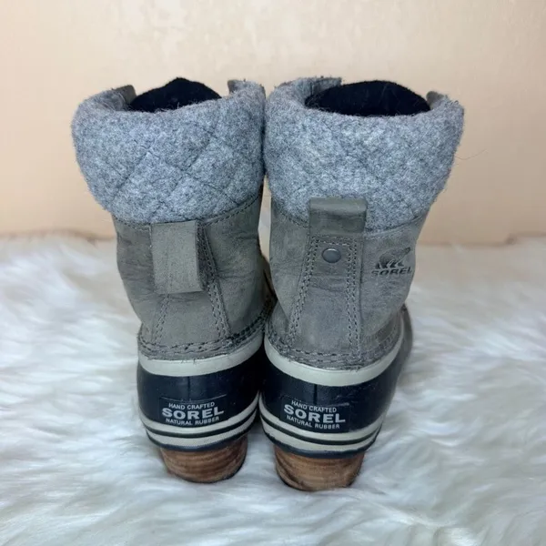 Sorel Slimpack II Lace Waterproof Winter Boots in Quarry Grey and Black Size 6 - Image 5