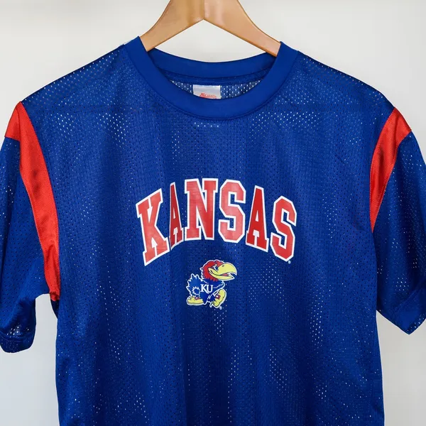 KU Jayhawks Football Jersey Crop Top - Image 4