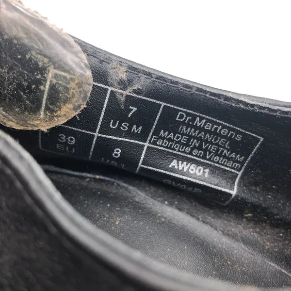 Dr. Martens Immanuel Loafers Lace Up Leather Black Mens 7 Womens 8 - Image 7