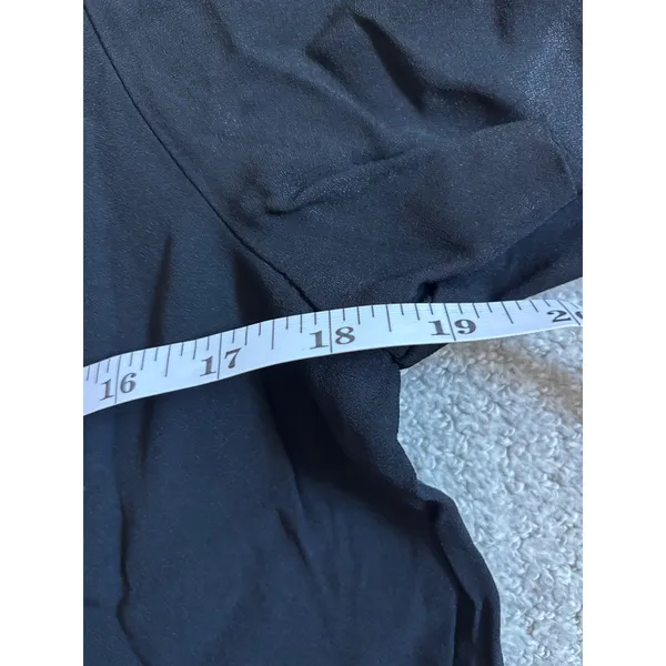 Zara Woman Blouse Size M Black Short Sleeve Exposed Zipper High-Low Hem Top - Image 6