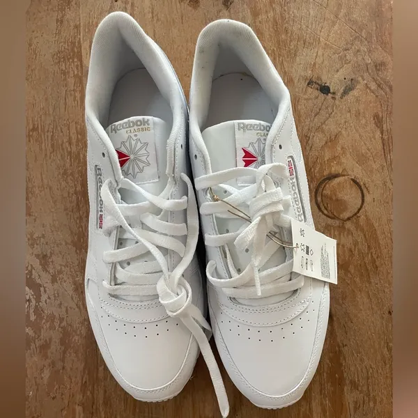 Reebok White Leather Classic Shoes Size 11 New‎ With Tags - Image 4