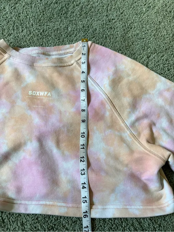 Sarah’s Day X White Fox Active Tie Dye Cropped Long Sleeve Sweatshirt Size M - Image 5