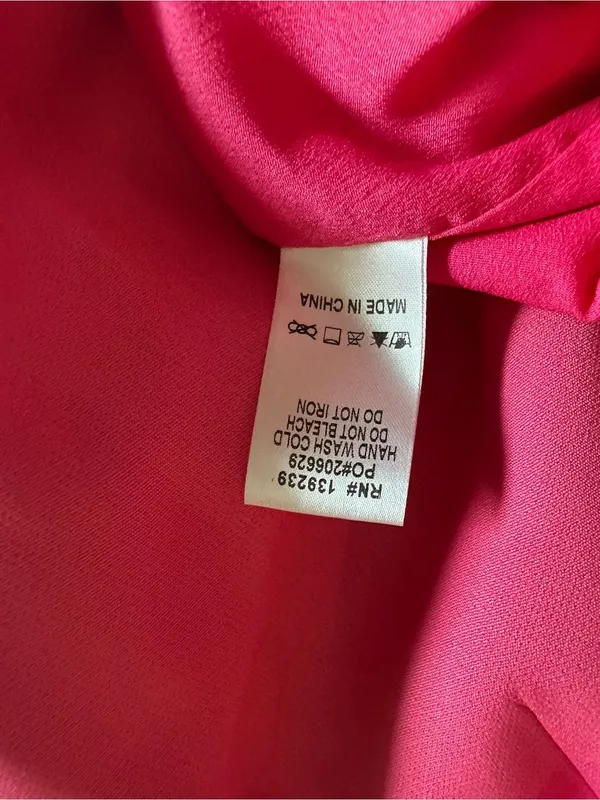 DO + BE One Shoulder Ruffle Bodycon Mini Dress Hot Doll Pink Size Medium NWT - Image 7