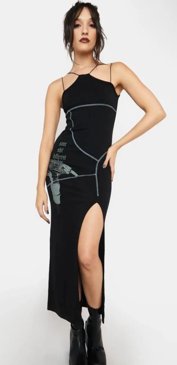 Dolls Kill Iris Color Stitch Maxi Dress - Image 3