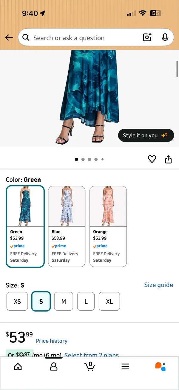 Teal floral bodycon dress Blue - Image 3