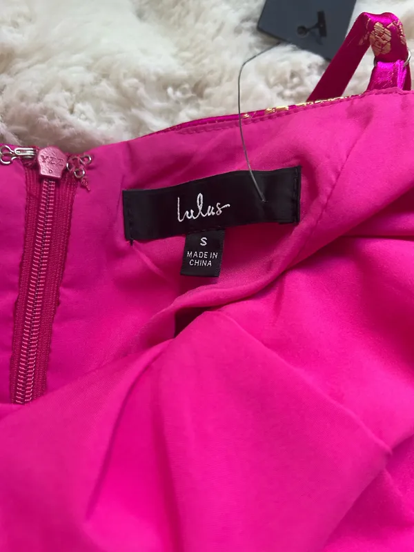 Lulus Fuchsia Satin Mini Dress - Image 8