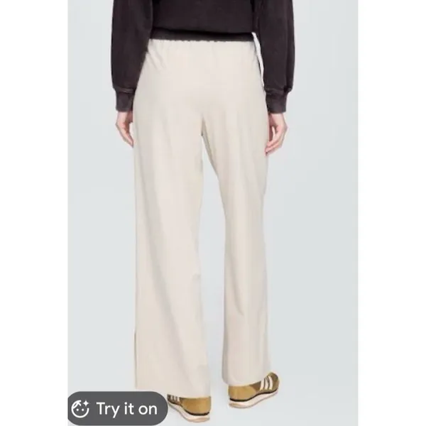 GAP GapFit Tech High Rise Split-Hem Pants Size Large Tan MSRP $69 NWT Comfort‎ - Image 3