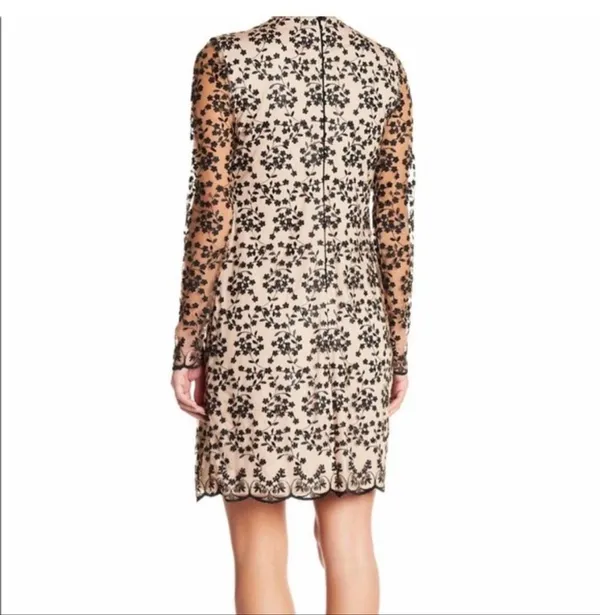 Betsey Johnson NWT Floral Lace Mesh Bow Mini Dress Nude Black Size 6 - Image 8