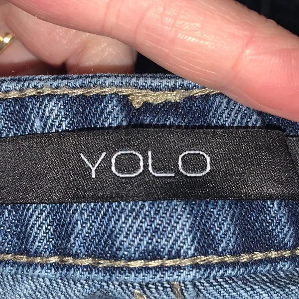 YOLO distressed blue Jean shorts Small‎ - Image 3