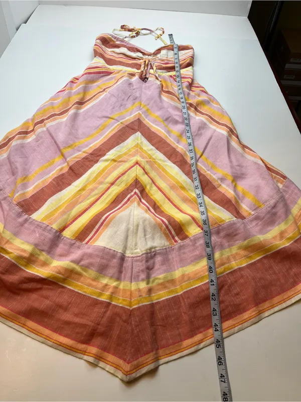By Anthropologie Savannah 100% Cotton Halter Midi Multi Stripe Sundress Womens 4 - Image 8
