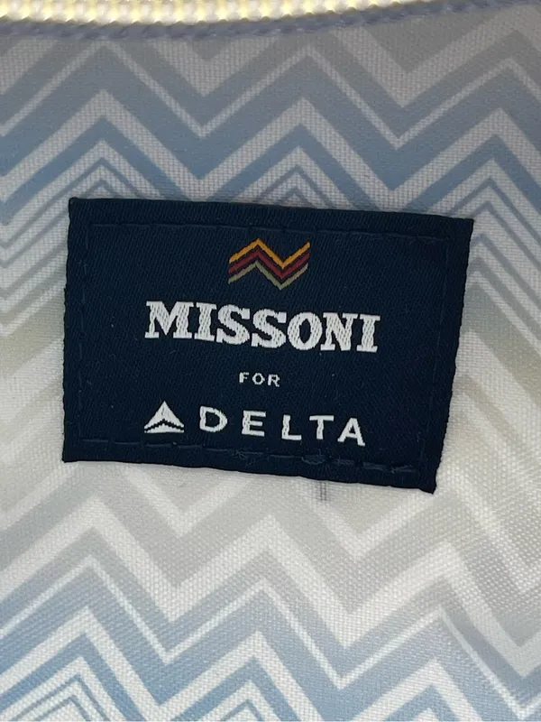 Missoni Small Travel Cosmetic Pouch Delta One Collection Toiletry Bag Blue Gold - Image 5