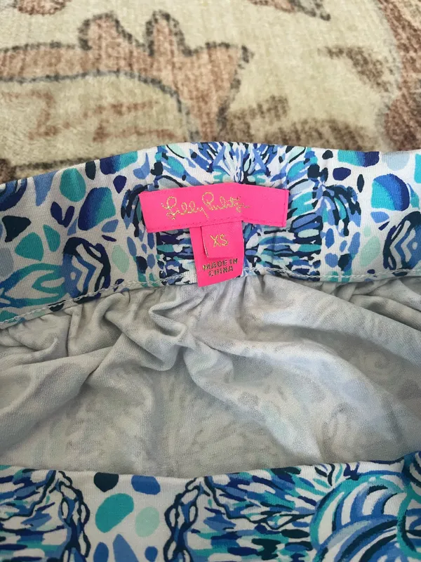 Lilly Pulitzer Call My Shell Phone Elastic Waist Ruffle Hem Jacey Stretch Skirt - Image 3