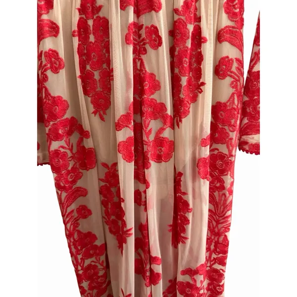 For Love‎ & Lemons Temecula Maxi Dress Red Floral Women's Size Medium - Image 13