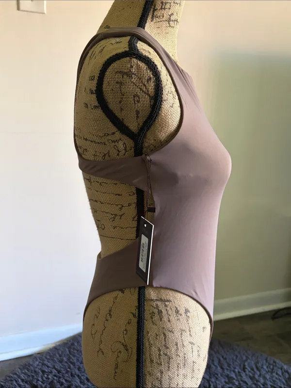 SXA Sleek Taupe High Neck Swimsuit - Image 2