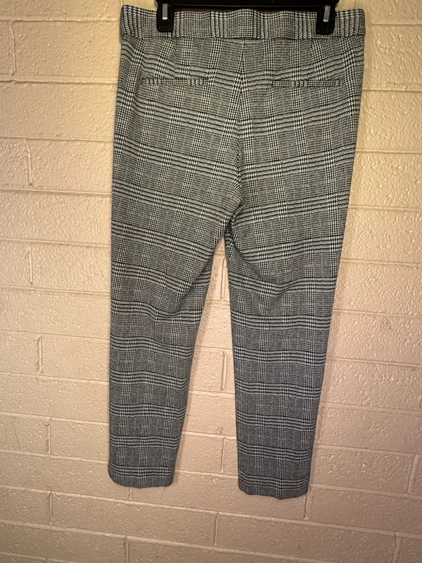 Amanda+ Chelsea Plaid Straight-Leg Dress Pants in Black and White - Image 2