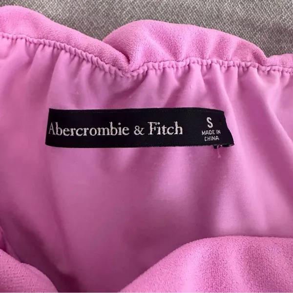 Abercrombie & Fitch Lilac Pink Asymmetrical Ruched Cut Out Midi Dress Size S - Image 5