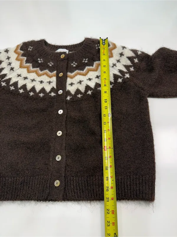 Willow and Wind Nordic Yoke Cropped Cardigan Sweater - Image 4