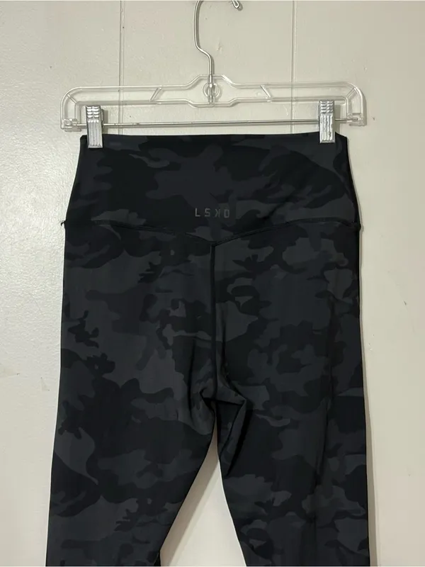 LSKD Ultra High Rise Camo Leggings Women’s Black Gray Gym Workout Yoga Pants - Image 8