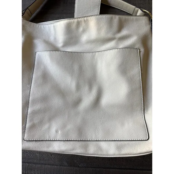 Mossimo‎ cream-colored faux leather hobo shoulder bag 15"x13 - Image 3