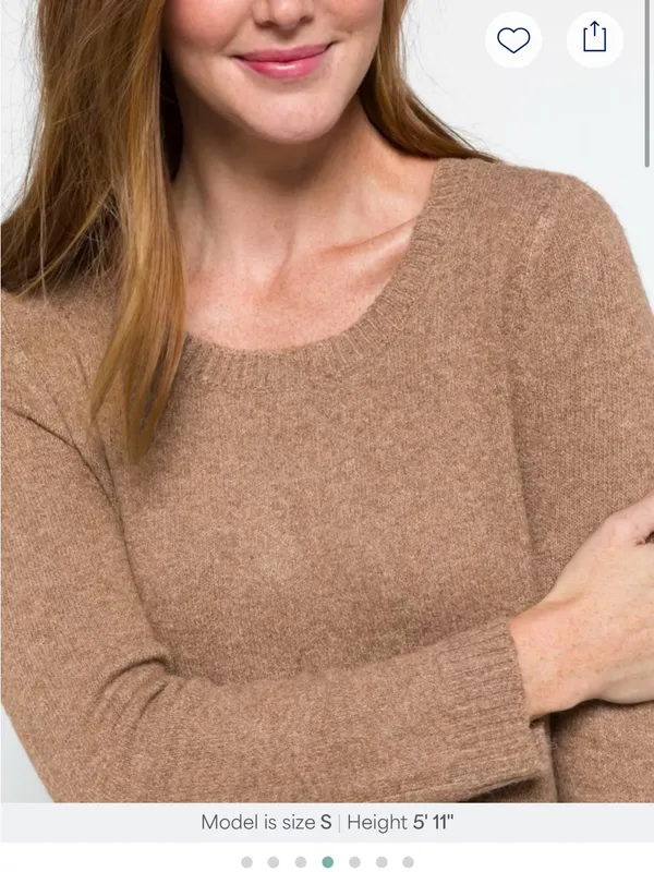 Market & Spruce Heathered Brown Scoop Neck Sweater size small. - Image 4