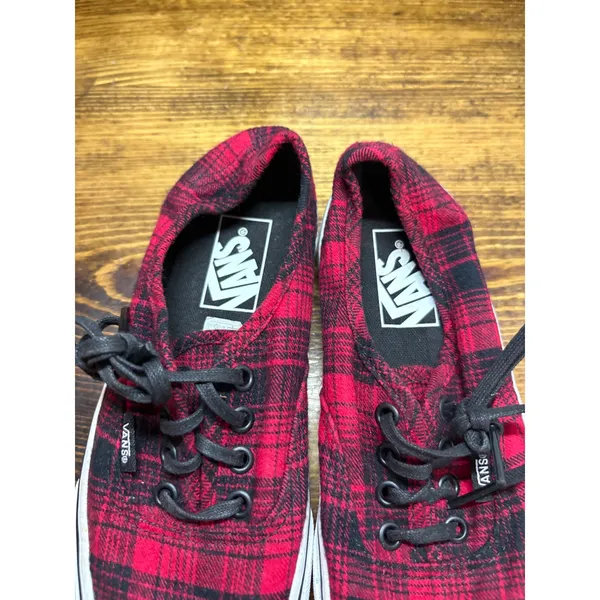 Vans Red And Black Plaid Sneakers Size 5.5‎ - Image 3