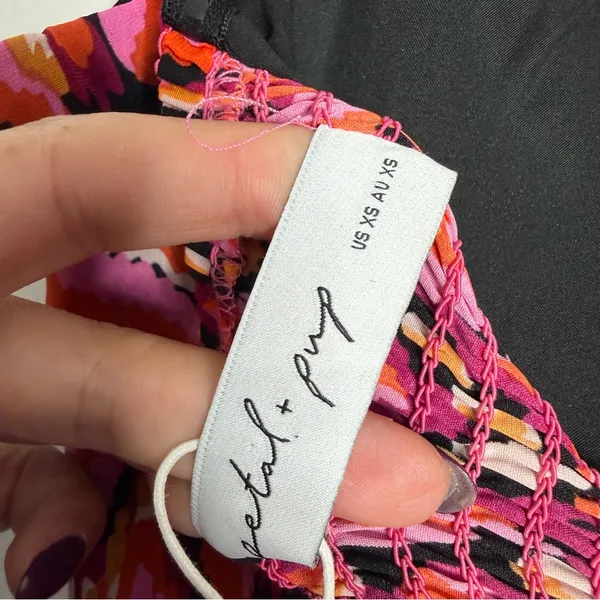 NWT Petal & Pup Achanti‎ Pleated Maxi Dress Pink Multi XS Wedding Guest Feminine - Image 5