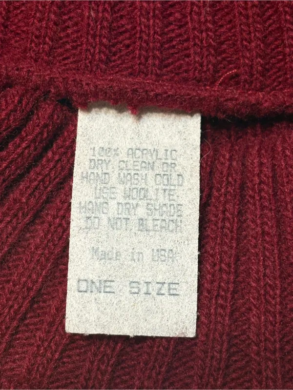 Vintage 80s 90s Burgundy Jeweled Sweater Vest Gold Applique Mock Neck USA OS - Image 6
