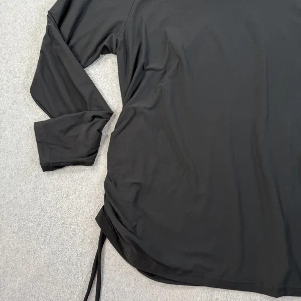 New Balance Women's XL Black Ruched Side Activewear Top Long Sleeve Cowl Neck - Image 3