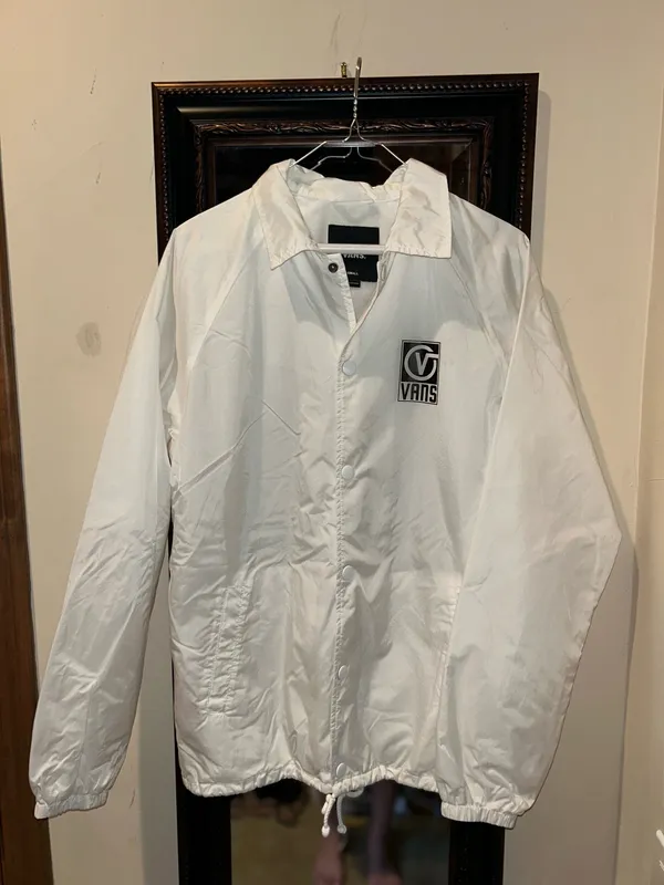 Vans White Windbreaker Jacket with Black Logo - Image 4