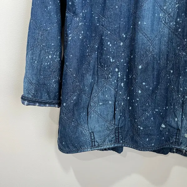 Anthropologie Pilcro Quilted Denim‎ Kimono Jacket Western Lounge Sz S - Image 10