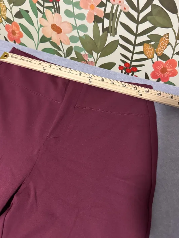 Halara Flare Pants Burgundy Stretch High Waisted Work Pants - Image 4