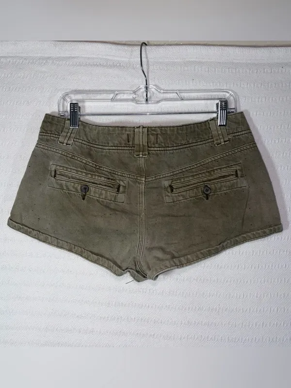 Free People Womens Cora Button Front Utility Cargo Mini Short in Moss Size 30 - Image 2