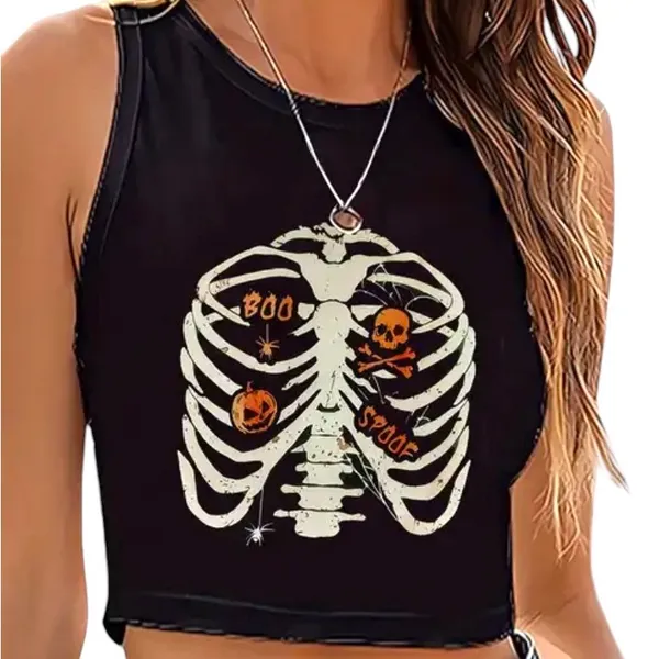Halloween Cropped Tank Top• Small•SHEIN• Cotton• - Image 2