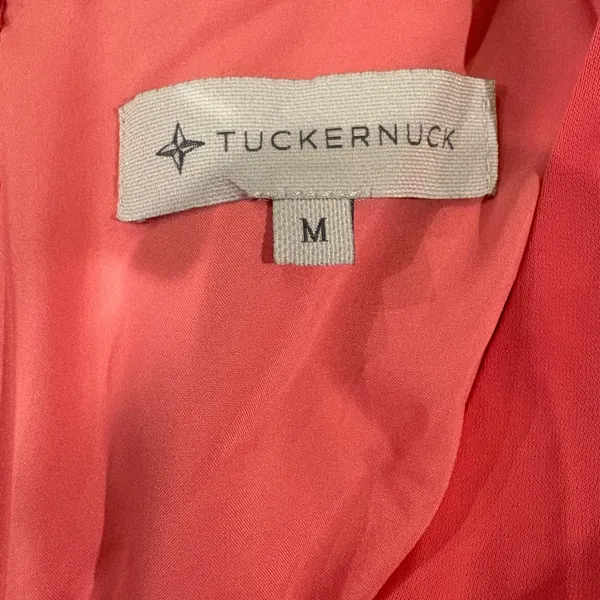 Tuckernuck Gina V-neck drop waist ruffle sleeveless shift dress midi pink M - Image 6
