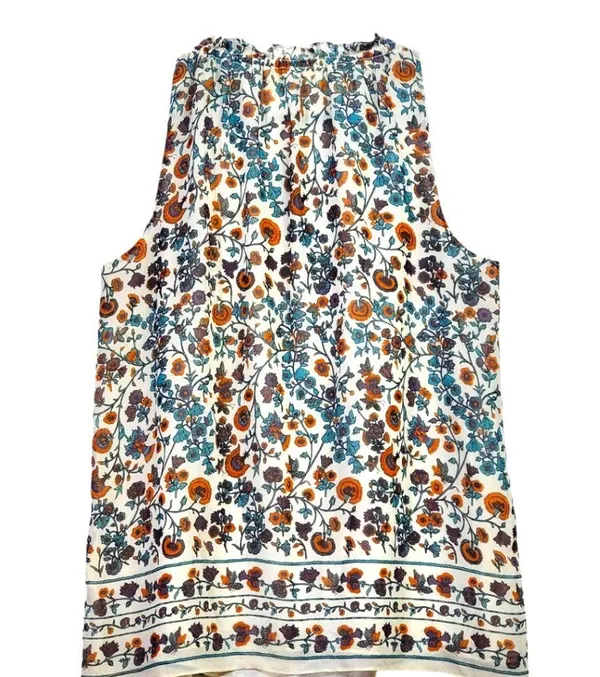 Max Studio - Medium - Floral Sleeveless Top - Multicolor With Tie Front - Image 4
