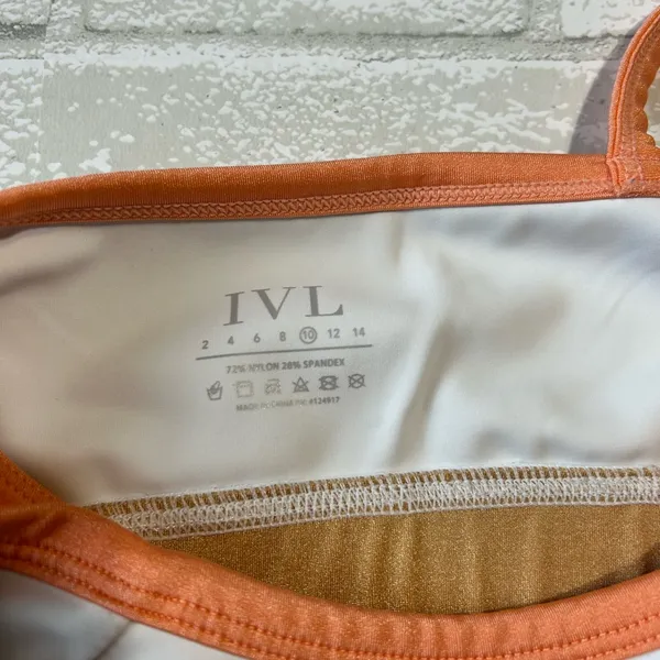 Women's White and Tan Sports Bra - Image 3
