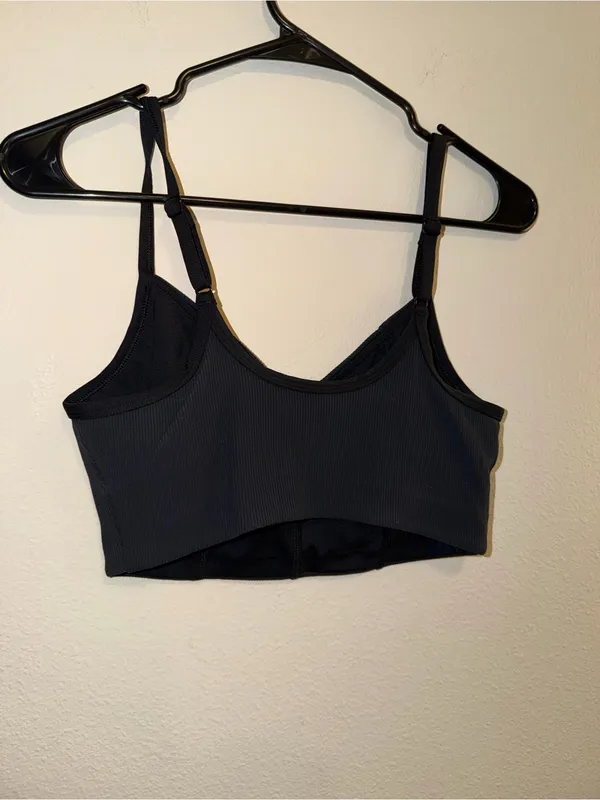 aerie Black Ribbed Sports Bralette - Image 3