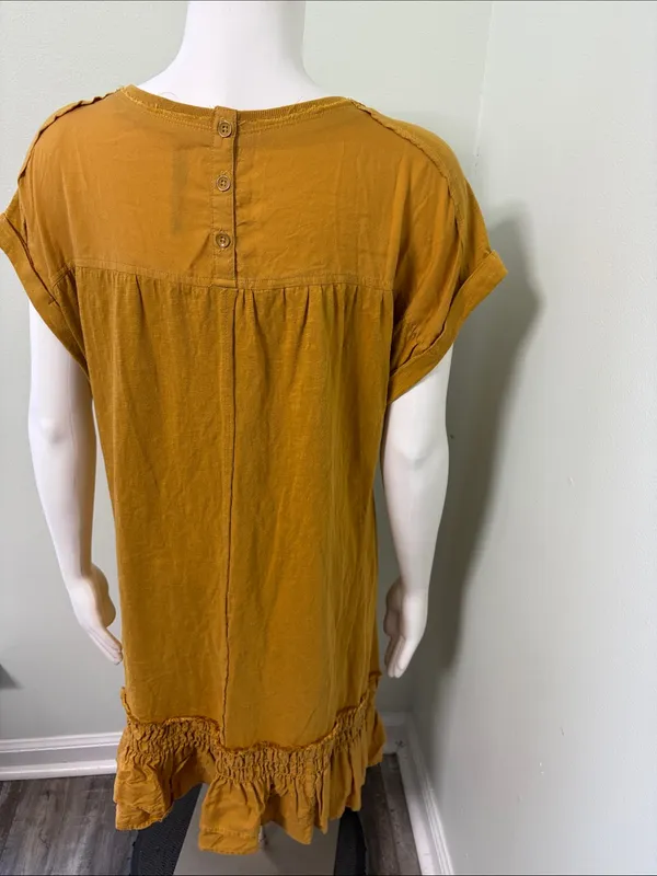ANTHROPOLOGIE Daily Practice Solana Ruffled Tunic Dress Small - Image 11