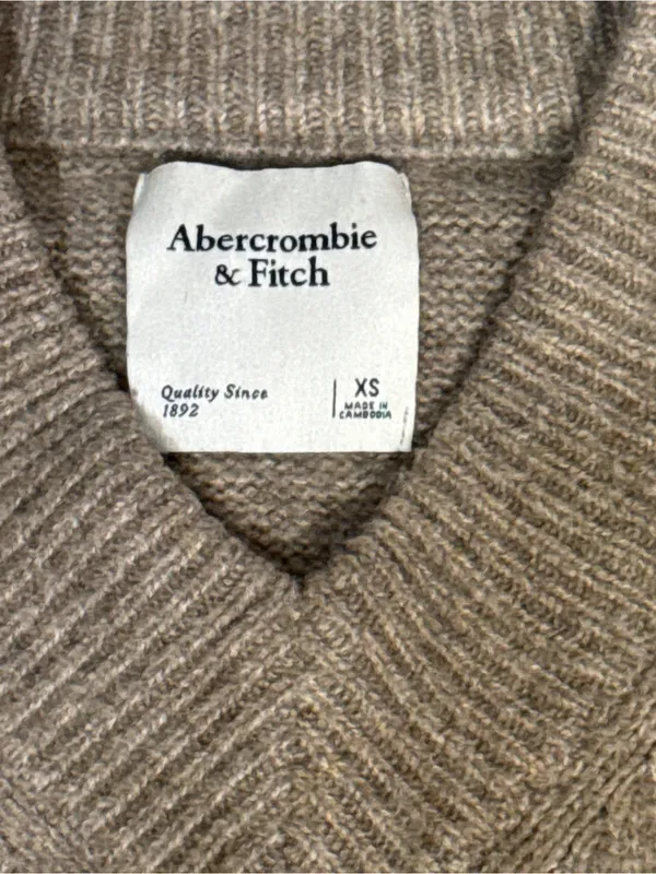 Abercrombie & Fitch Gray Taupe Mock Neck Knit Sweater XS - Image 3