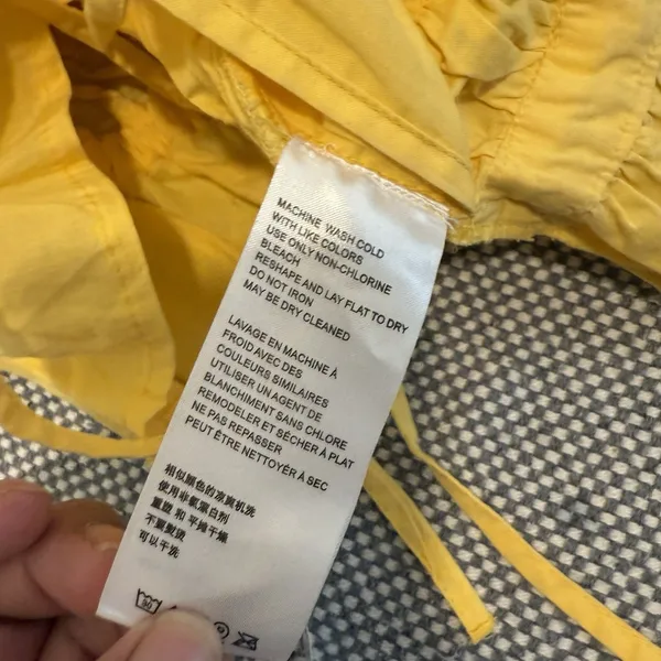 Free People Gabby Tube Top Yellow Tie Elastic Size L - Image 9
