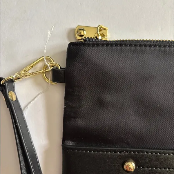 Source Unknown Black Clutch with Gold Accents - Image 3
