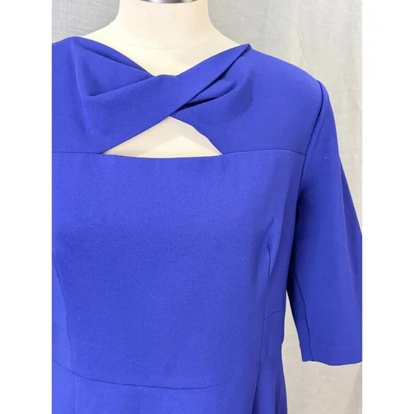 Trina Turk Romanova Cobalt Blue Cutout Sheath Dress‎ Size 14 Office Wear - Image 2