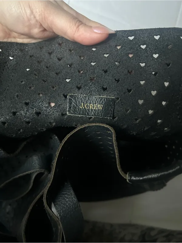 J. Crew Heart Cutout Leather Tote Bag - Image 3