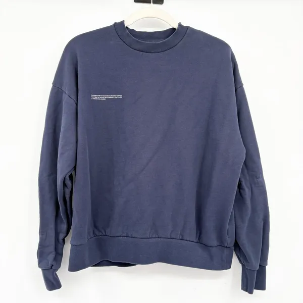 PANGAIA Womens 365 Midweight Organic Cotton Navy Blue Oversized Sweatshirt M - Image 2