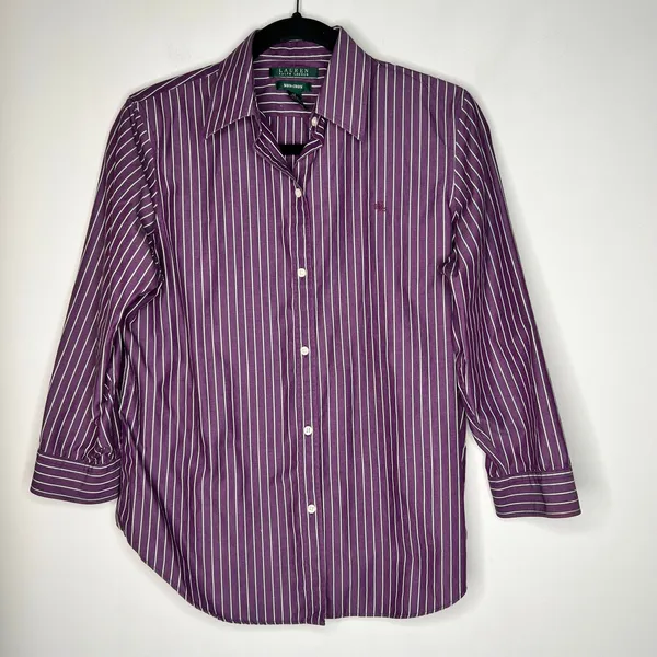 Lauren Ralph Lauren Stripe Button Down Size Medium - Image 2