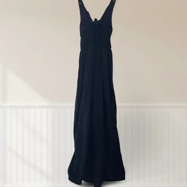 Anthropologie Sancia Oda Satin Jumpsuit in Midnight Navy Blue Size Small - Image 8